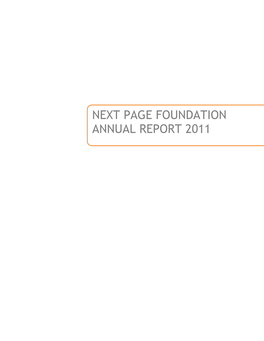 Next Page Foundation Annual Report 2011