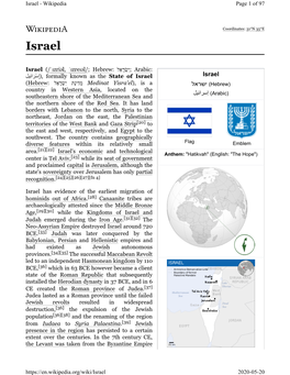 Israel - Wikipedia Page 1 of 97