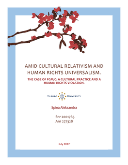 Amid Cultural Relativism and Human Rights Universalism. the Case of Fgm/C: a Cultural Practice and a Human Rights Violation