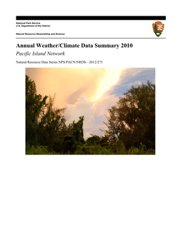 Annual Weather/Climate Data Summary 2010 Pacific Island Network