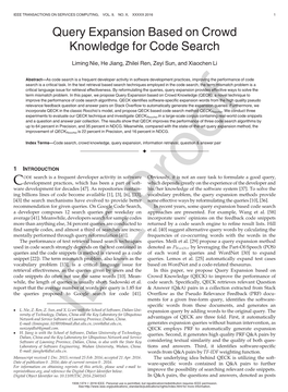Query Expansion Based on Crowd Knowledge for Code Search