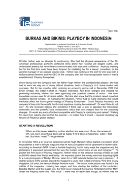 Burkas and Bikinis: Playboy in Indonesia1