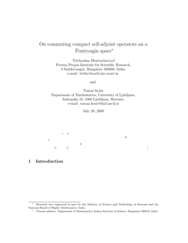On Commuting Compact Self-Adjoint Operators on a Pontryagin Space∗