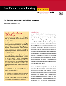 The Changing Environment for Policing, 1985-2008