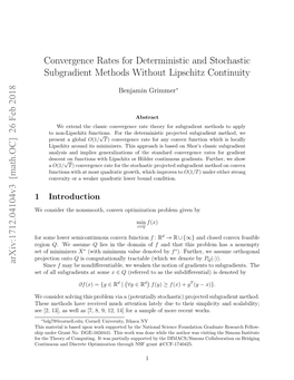 Convergence Rates for Deterministic and Stochastic Subgradient