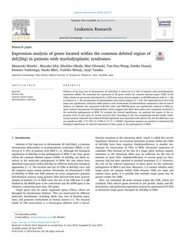 Expression Analysis of Genes Located Within the Common Deleted Region