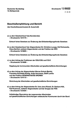 Beschlußempfehlung Und Bericht Des Haushaltsausschusses (8