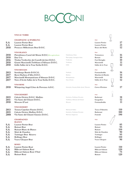 Bocconi Wine List.Indd