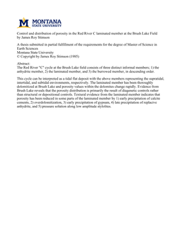 Control and Distribution of Porosity in the Red River C Laminated Member