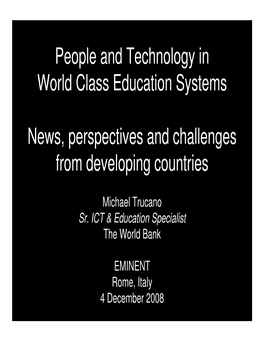 ICT & Education Specialist the World Bank