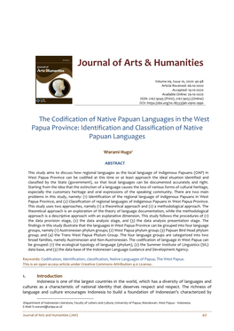 Journal of Arts & Humanities