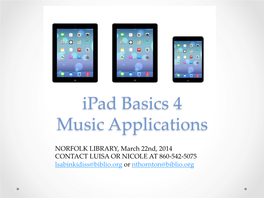 Ipad Basics 4 Music Applications