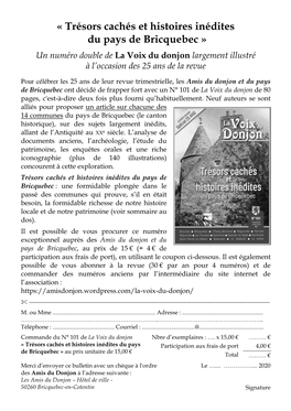 Trésors Cachés Et Histoires Inédites Du Pays De Bricquebec » Un Numéro Double De La Voix Du Donjon Largement Illustré À L’Occasion Des 25 Ans De La Revue