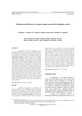 Production and Efficiency of Organic Compost Generated by Millipede Activity