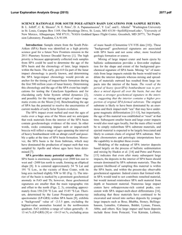 Science Rationale for South Pole-Aitken Basin Locations for Sample Return