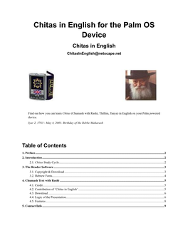 Chitas in English for the Palm OS Device Chitas in English Chitasinenglish@Netscape.Net