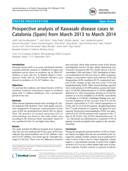 Prospective Analysis of Kawasaki Disease