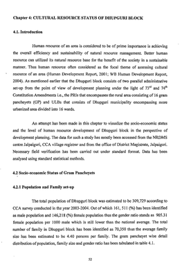 Chapter 4: CULTURAL RESOURCE STATUS of DHUPGURI BLOCK