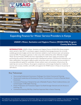 Expanding Finance for Water Service Providers in Kenya