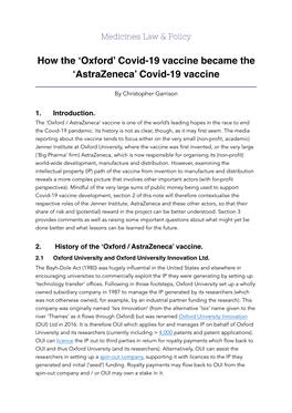 'Astrazeneca' Covid-19 Vaccine