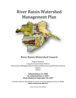 River Raisin Watershed Managment Plan Part 1