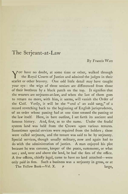 Serjeant-At-Law by Francis Watt