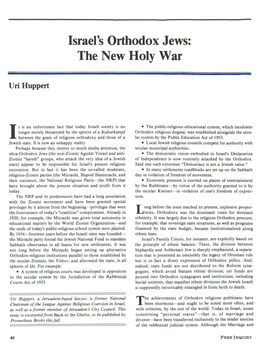 Israel's Orthodox Jews: the New Holy War