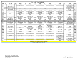 March 29 - April 4, 2020 Time Sta