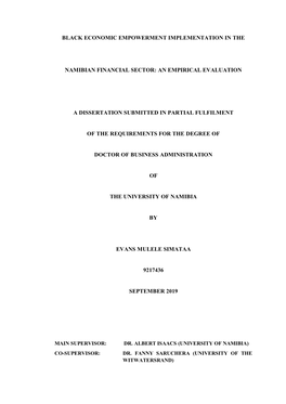 An Empirical Evaluation a Dissertation Submitted In