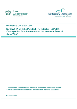 Issues Paper 6: Damages for Late Payment Responses