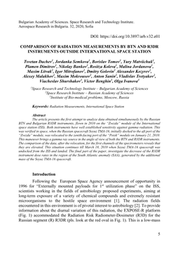 Comparison of Radiation Measurements by Btn and R3dr Instruments Outside International Space Station