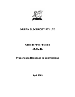 GRIFFIN ELECTRICITY PTY LTD Collie B Power Station