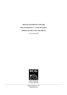 Europe Report, Nr. 135: Moving Macedonia Toward Self-Sufficiency