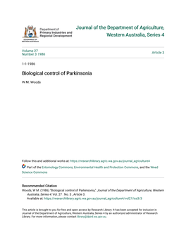 Biological Control of Parkinsonia