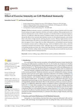 Effect of Exercise Intensity on Cell-Mediated Immunity