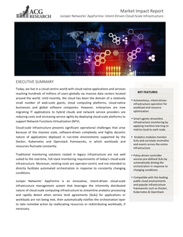 Market Impact Report Juniper Networks’ Appformix: Intent-Driven Cloud-Scale Infrastructure