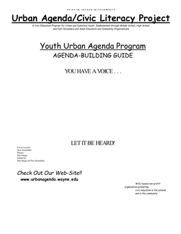 Youth Urban Agenda Program AGENDA-BUILDING GUIDE