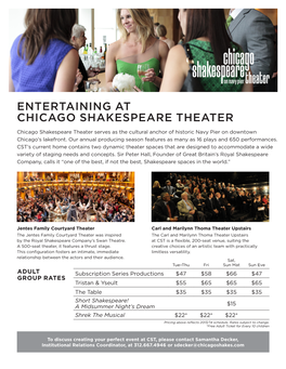 Entertaining at Chicago Shakespeare Theater