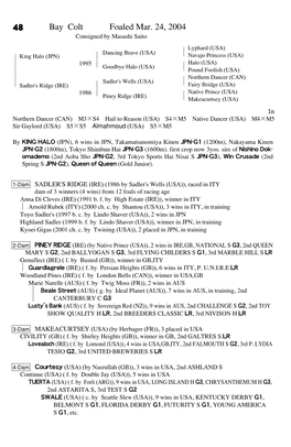 48 Bay Colt Foaled Mar. 24, 2004 Consigned by Masashi Saito Lyphard (USA) # $ Dancing Brave (USA) $