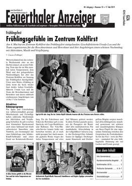 Frühlingsgefühle Im Zentrum Kohlfirst Am 4