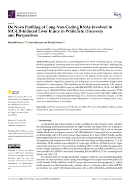 De Novo Profiling of Long Non-Coding Rnas Involved