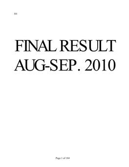 Final Result Aug-Sep. 2010