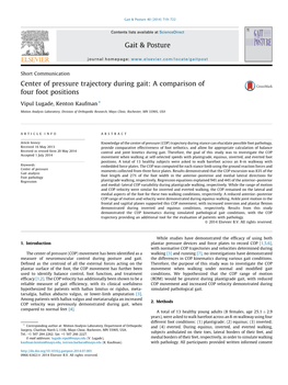 Center of Pressure Trajectory During Gait: a Comparison of Four Foot Positions