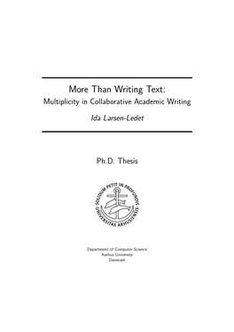 More Than Writing Text: Multiplicity in Collaborative Academic Writing