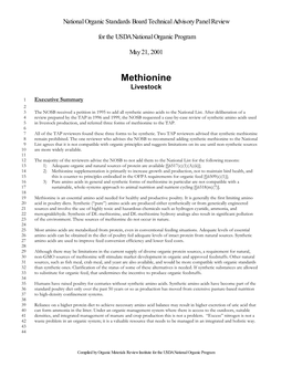 Methionine Livestock