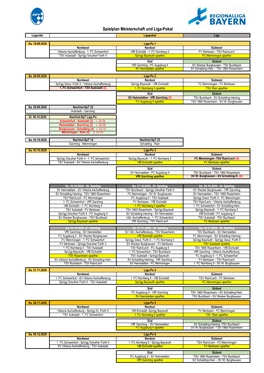 Spielplan Beginn Liga-Pokal Stand 07-09-2020