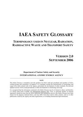 Iaea Safety Glossary