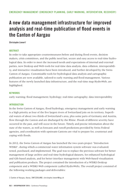 A New Data Management Infrastructure for Improved Analysis and Real-Time Publication of ﬂood Events in the Canton of Aargau