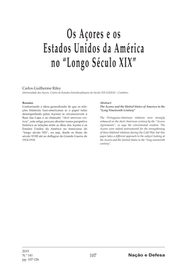 Os Açores E Os Estados Unidos Da América No “Longo Século XIX”