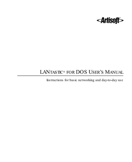 Lantastic® for Dos User's Manual